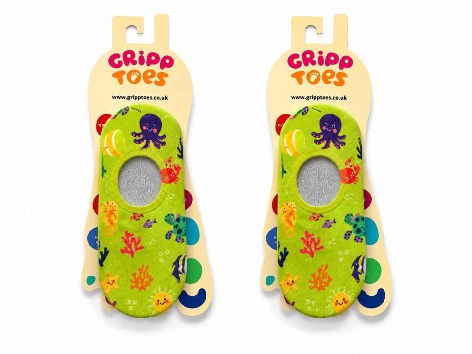 GrippToes Kaymaz Damla Tabanlı Deniz&Havuz Çorabı  M2 Çok Renkli - 33-35