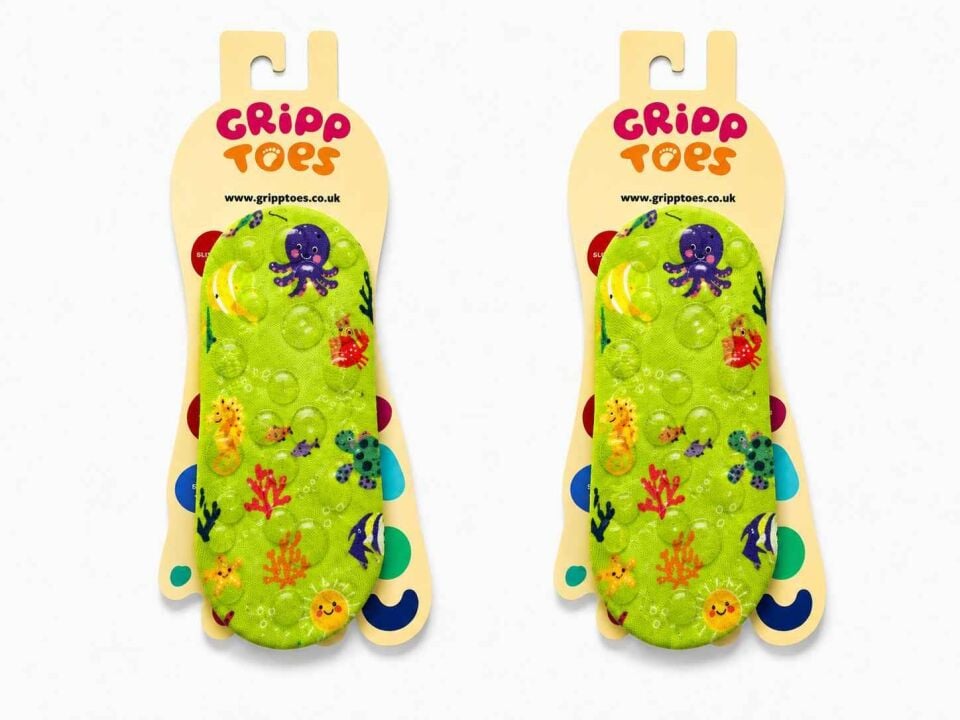 GrippToes Kaymaz Damla Tabanlı Deniz&Havuz Çorabı  M2 Çok Renkli - 21-23
