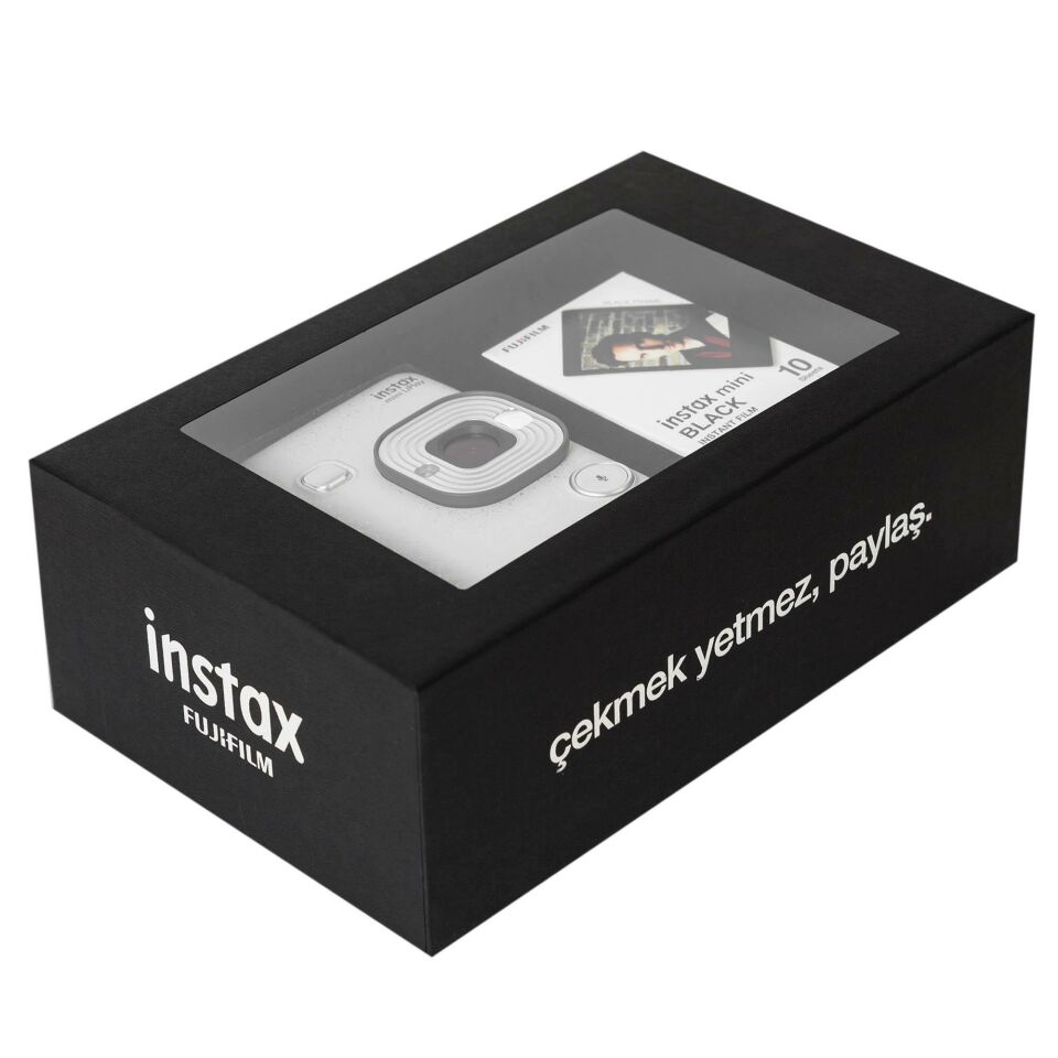 Instax mini LiPlay Stone White Fotoğraf Makinesi Siyah Special Box