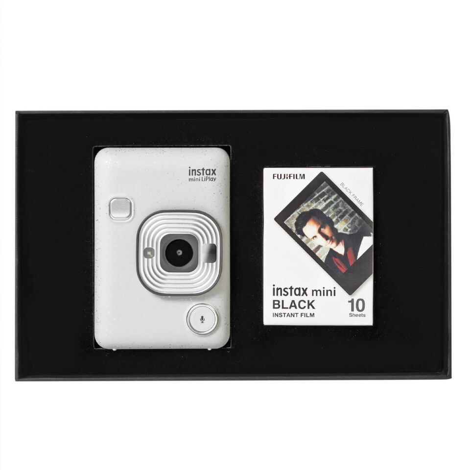 Instax mini LiPlay Stone White Fotoğraf Makinesi Siyah Special Box