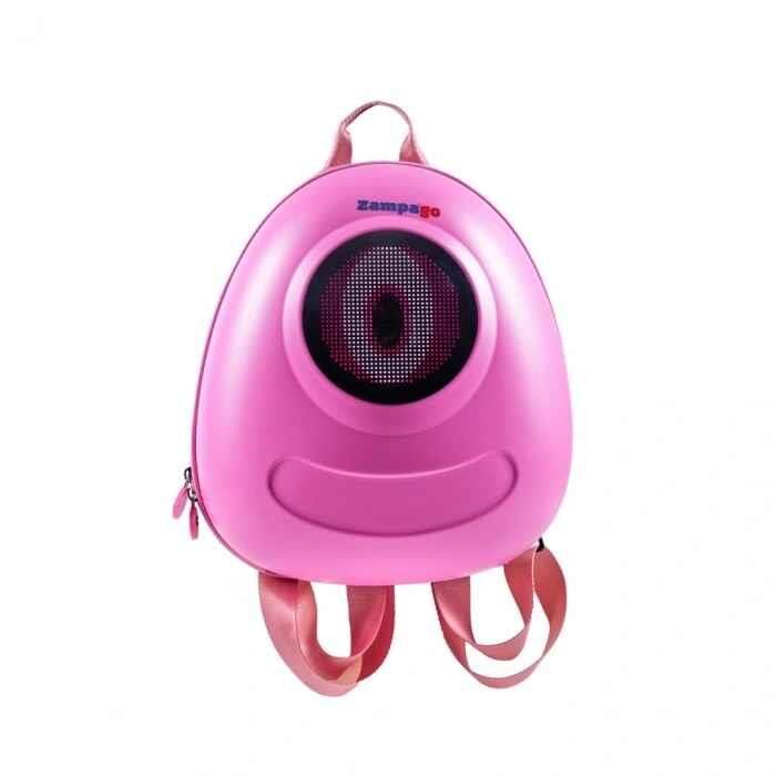 Zampago Big Eye Led Işıklı Çocuk Sırt Çantası  10.000 mAh Powerbank Hediyeli ZG-KID1-P  Pembe