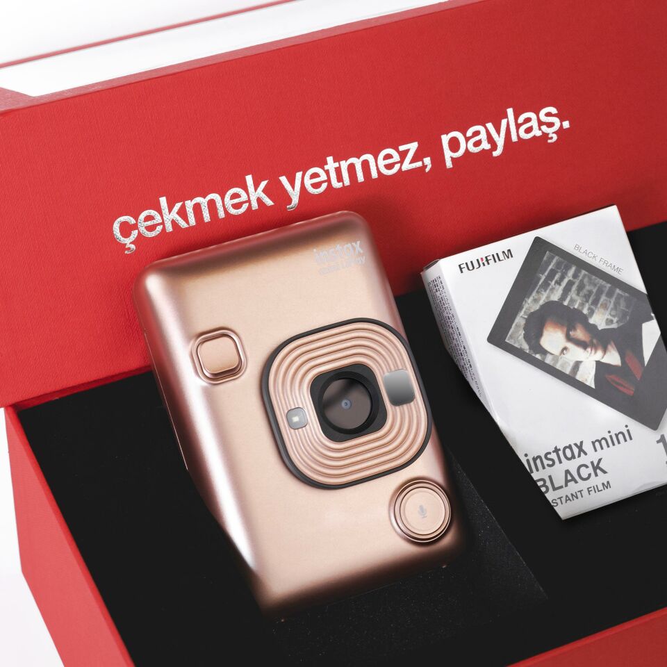 Instax mini LiPlay Blush Gold Fotoğraf Makinesi Kırmızı Special Box