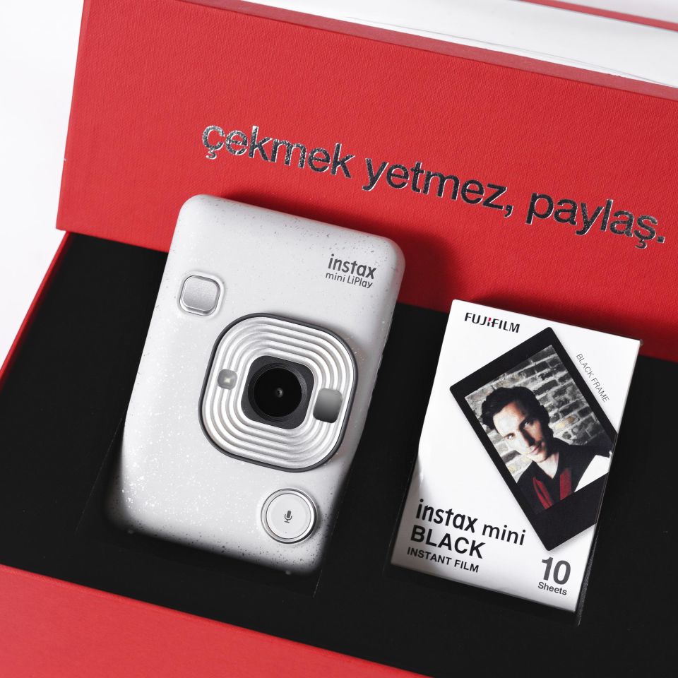İnstax mini LiPlay Stone White Fotoğraf Makinesi Kırmızı Special Box