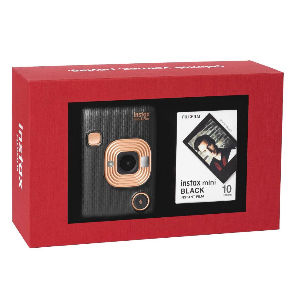 İnstax mini LiPlay Elegant Black Fotoğraf Makinesi Kırmızı Special Box