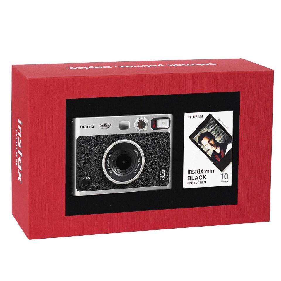 İnstax Mini Evo Siyah Fotoğraf Makinesi Kırmızı Kutulu Special Box