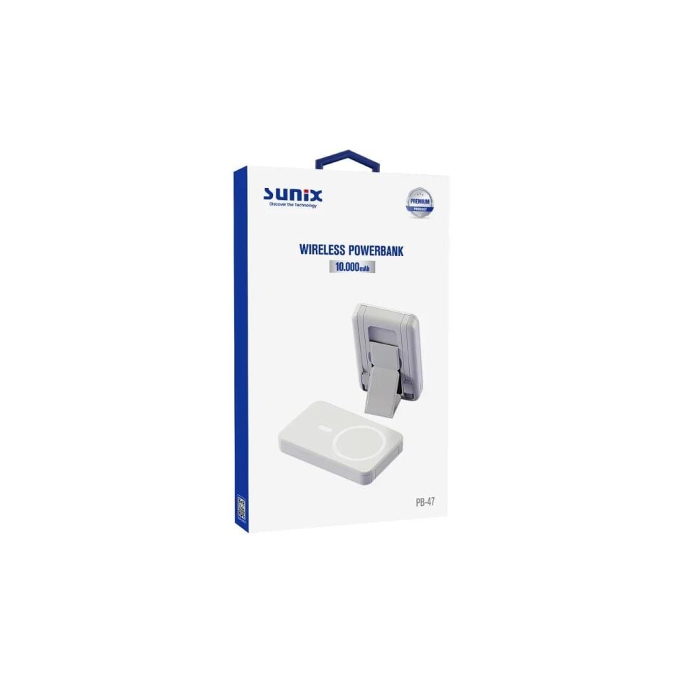 Sunix PB 47 10.000 mAh Magsafe Wireless Powerbank Beyaz