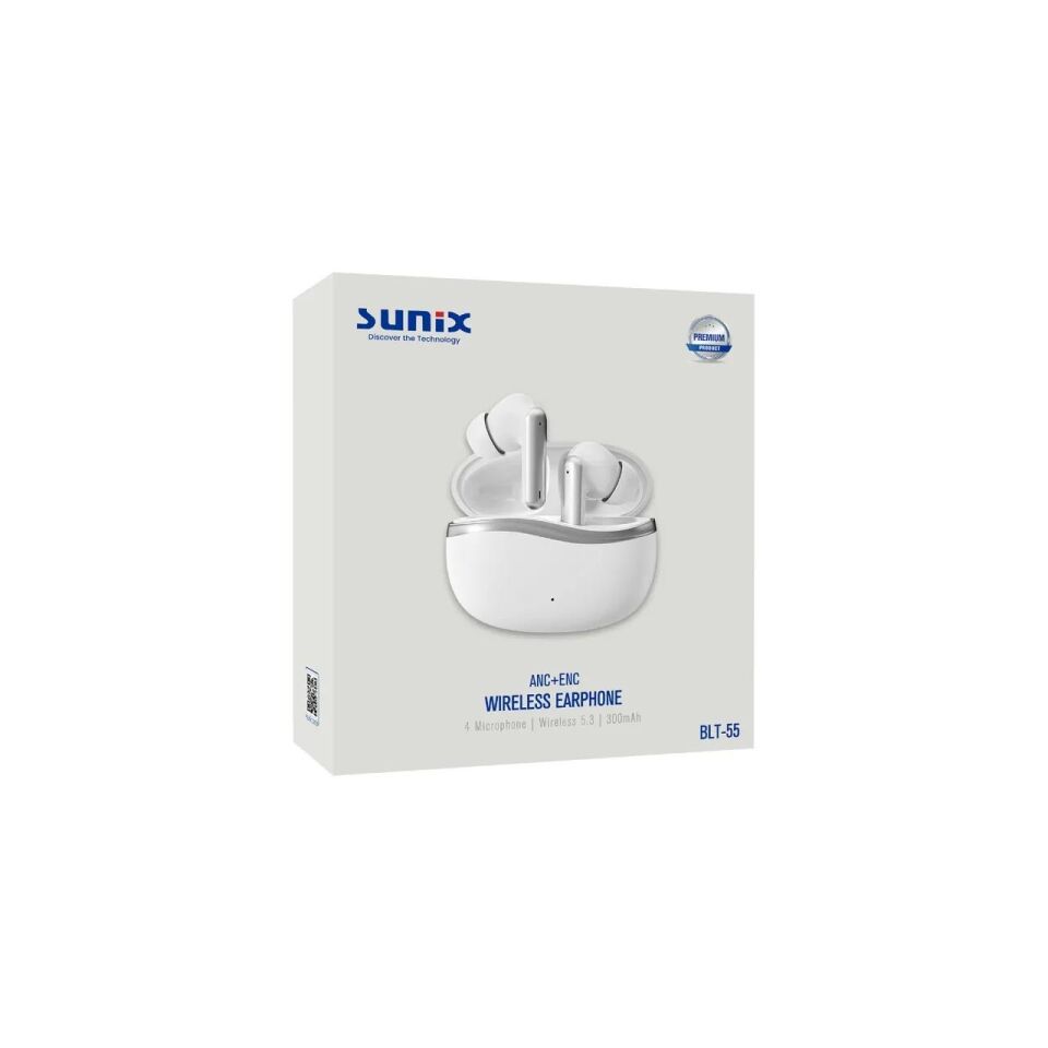 Sunix Blt 55 Anc Enc 4 Mikrofonlu 300 Mah 5.3 Bluetooth Kulakiçi Kulaklık Beyaz