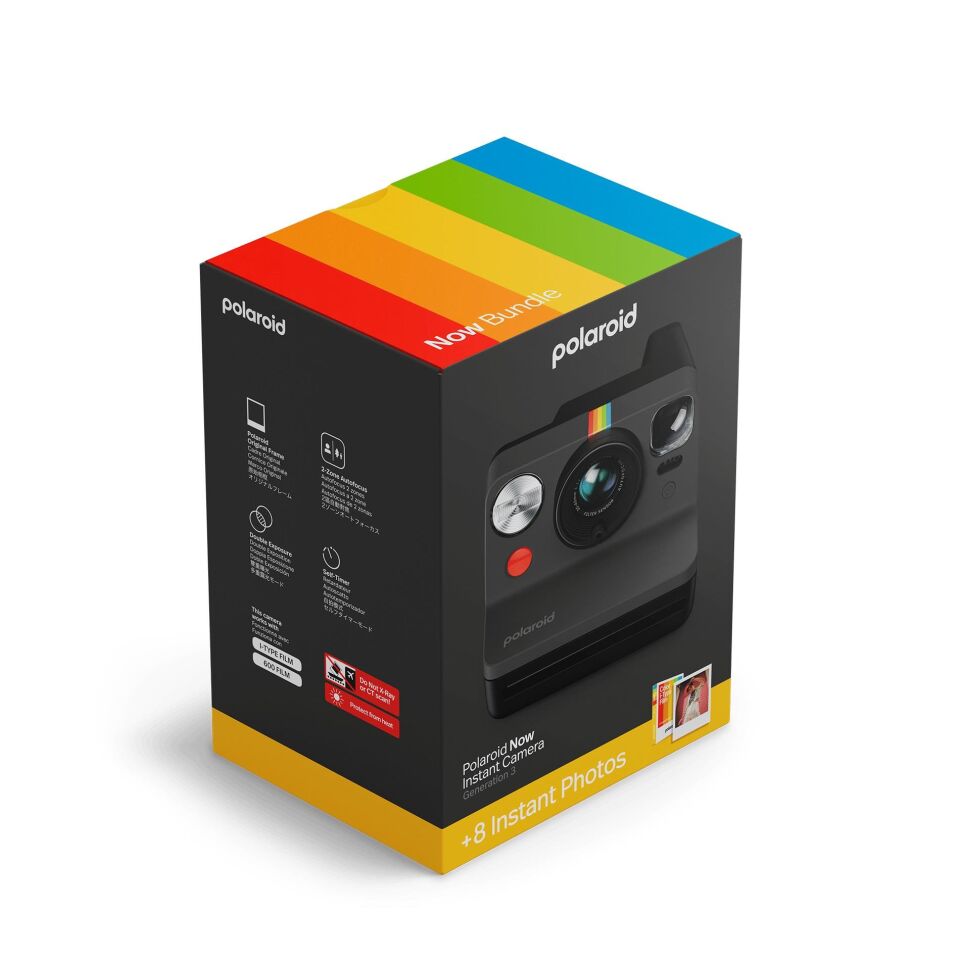 Polaroid Now Gen 3 Black + Color Film Bundle (8 film)