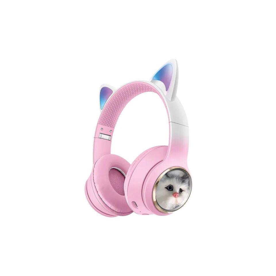 Sunix BLT 45 Wireless 5.3 Stereo Kedili Kulak Üstü Bluetooth Kulaklık Pembe