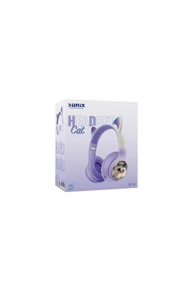 Sunix BLT 45 Wireless 5.3 Stereo Kedili Kulak Üstü Bluetooth Kulaklık Mor