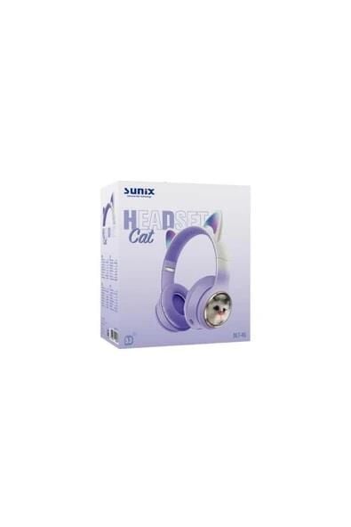 Sunix BLT 45 Wireless 5.3 Stereo Kedili Kulak Üstü Bluetooth Kulaklık Mor