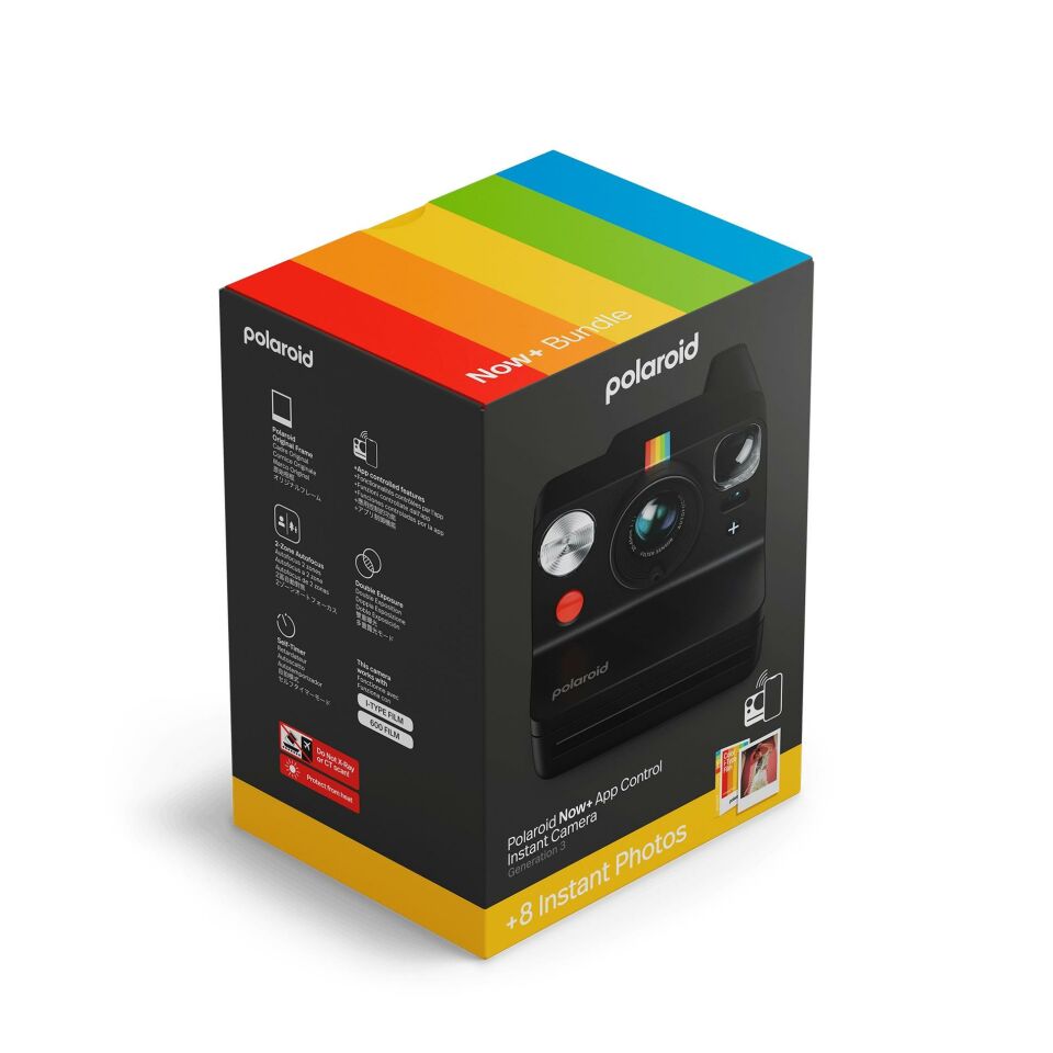 Polaroid Now+ Gen 3 Siyah + Color Film Bundle (8 film)