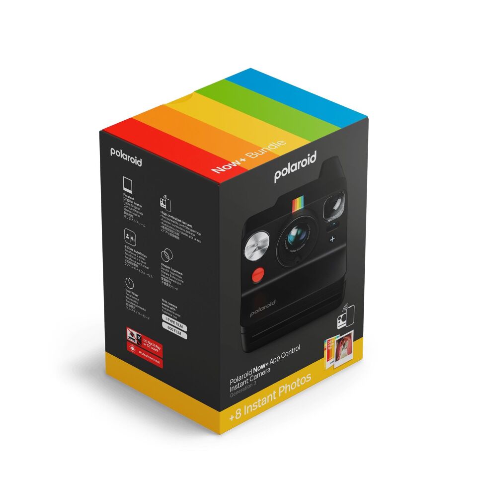 Polaroid Now+ Gen 3 Siyah + Color Film Bundle (8 film)