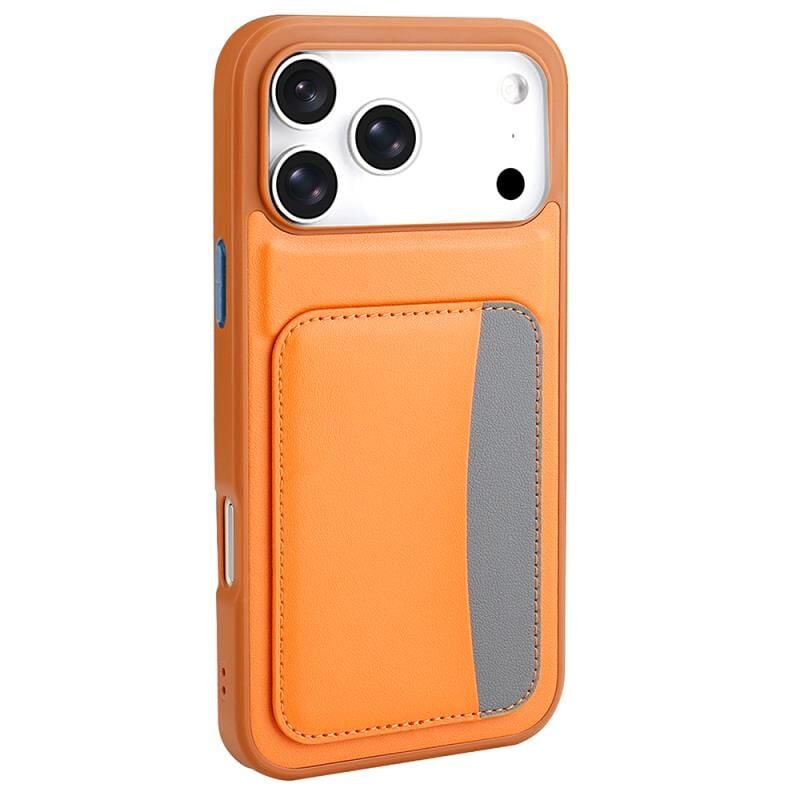 Zore iPhone 17 Pro Max Kılıf Kartlıklı Zore X-Kart Silikon Kılıf Turuncu