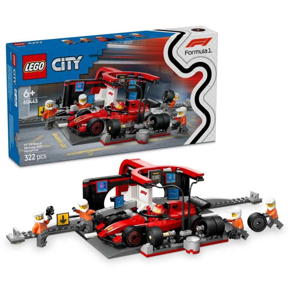 Lego City Ferrari Arabalı F1 Pit Stop ve Pit Ekibi 60443