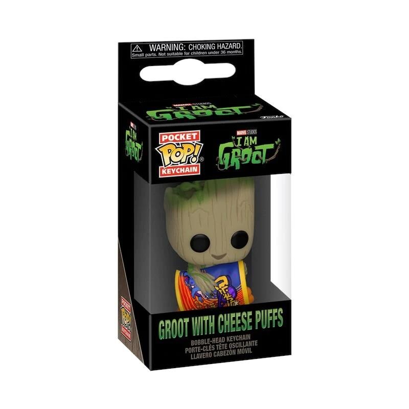 Funko POP Anahtarlık Marvel I Am Groot: Groot wıth Cheese Puffs