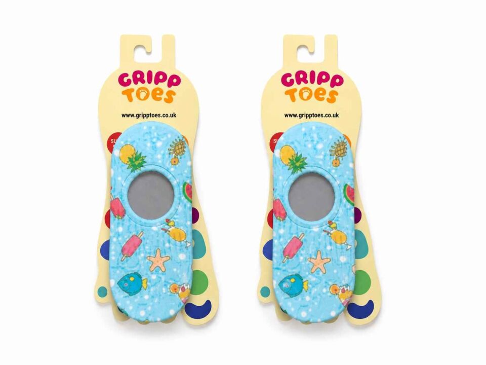 GrippToes Kaymaz Damla Tabanlı Deniz&Havuz Çorabı  B2 33-35 - Çok Renkli - 33-35