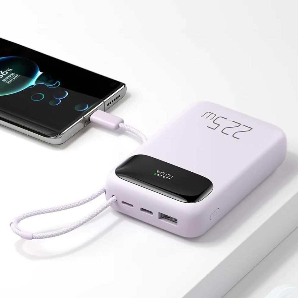 Mcdodo MC-3245 22.5W PD+QC 10000 mAh Powerbank & Type-C Şarj Kablosu - Mor