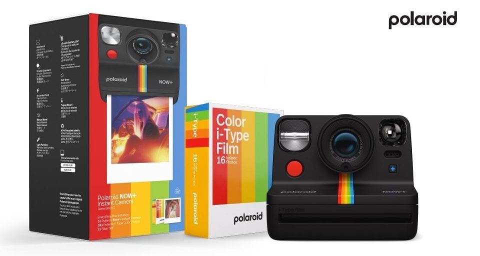 Polaroid EB Now+ Gen 2 Fotoğraf Makinesi + 16’lı Renkli Fotoğraf Baskı Kâğıdı + Lens Filtre Seti