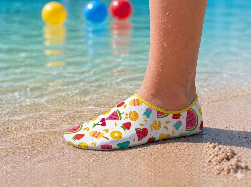 GrippToes Kaymaz Damla Tabanlı Deniz&Havuz Çorabı  C2 Çok Renkli - 30-32