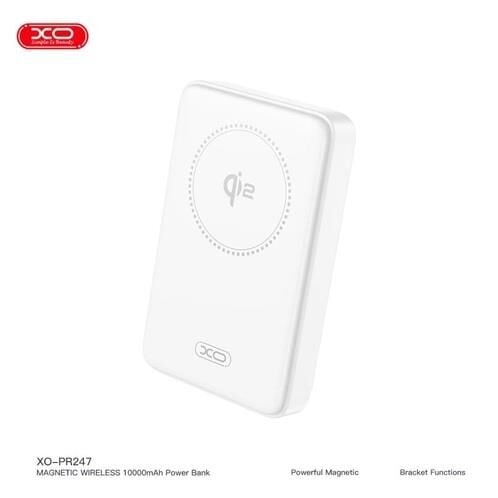 XO PR247 10000mAh Qi2 Sertifikalı MagSafe Powerbank  30W PD USB C Çıkışlı Standlı Kablosuz Şarj