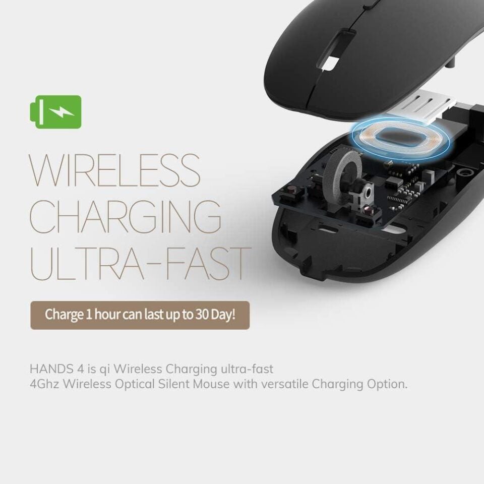 POUT Hands 4 Kablosuz Şarj Edilebilir Mouse Siyah