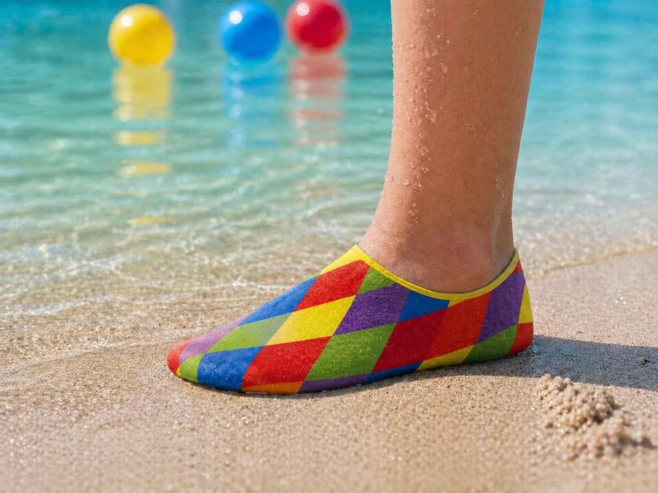 GrippToes Kaymaz Damla Tabanlı Deniz&Havuz Çorabı F1 Çok Renkli - 30-32