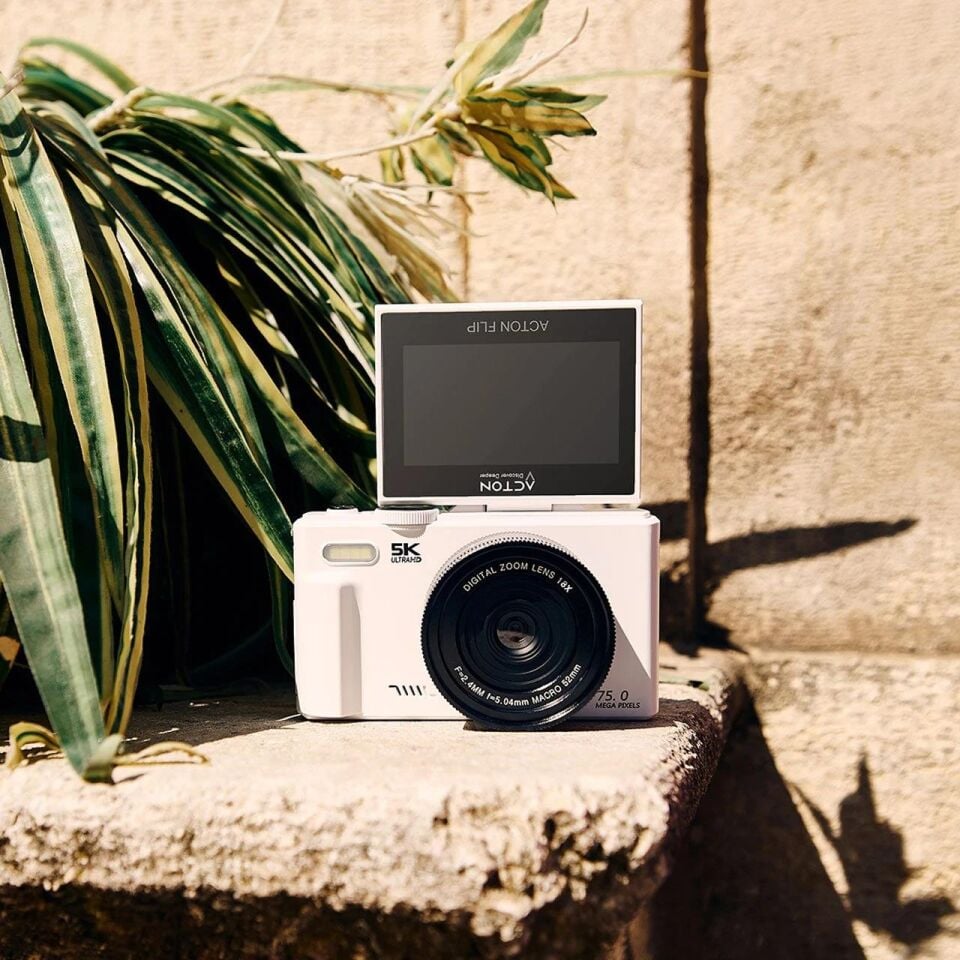 Acton Flip Dijital Kompakt Fotoğraf Makinesi Retro Kamera Siyah