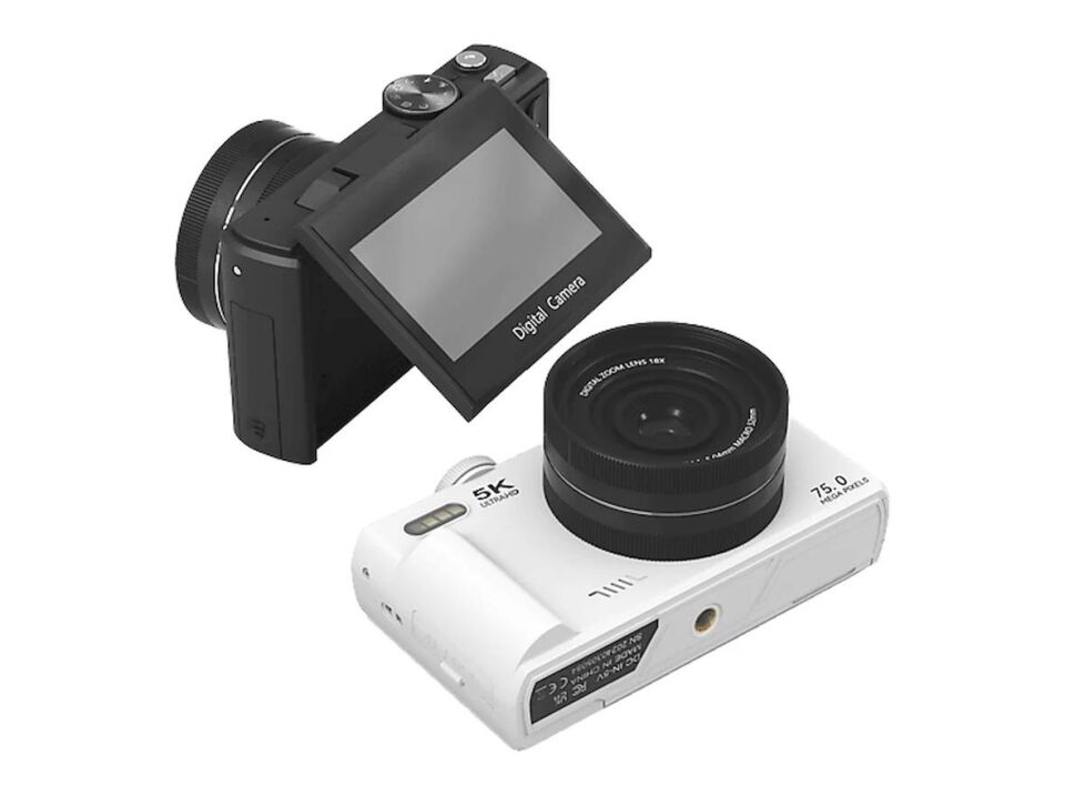 Acton Flip Dijital Kompakt Fotoğraf Makinesi Retro Kamera Siyah