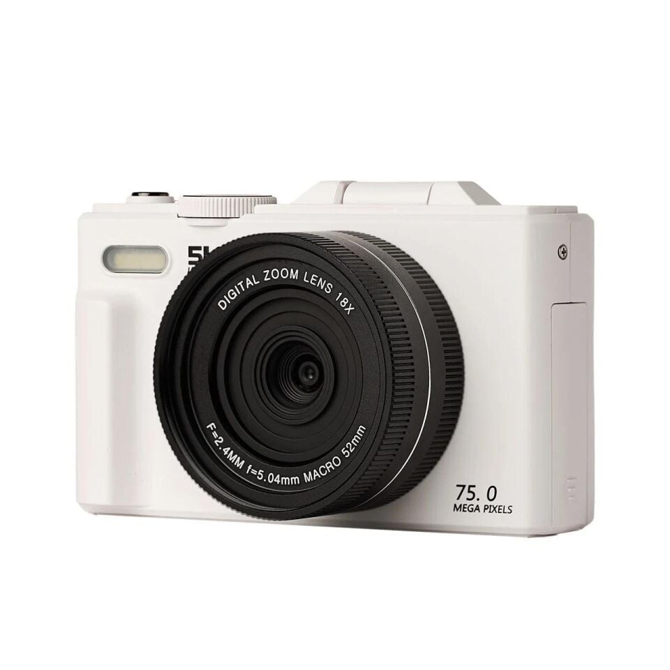 Acton Flip Dijital Kompakt Fotoğraf Makinesi Retro Kamera Beyaz